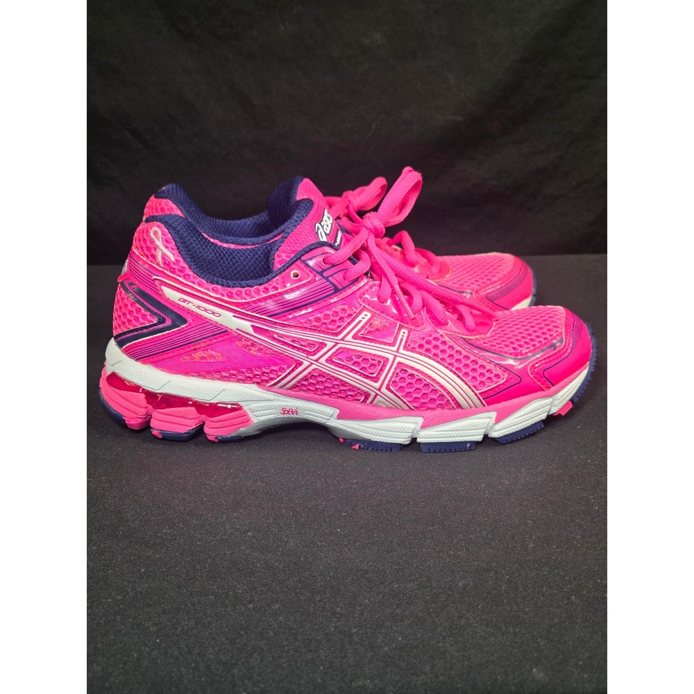 Asics GT-1000 2 Pink Breast Cancer Awareness Running Shoes T3R9N Womens Size 5.5 - Picture 8 of 11